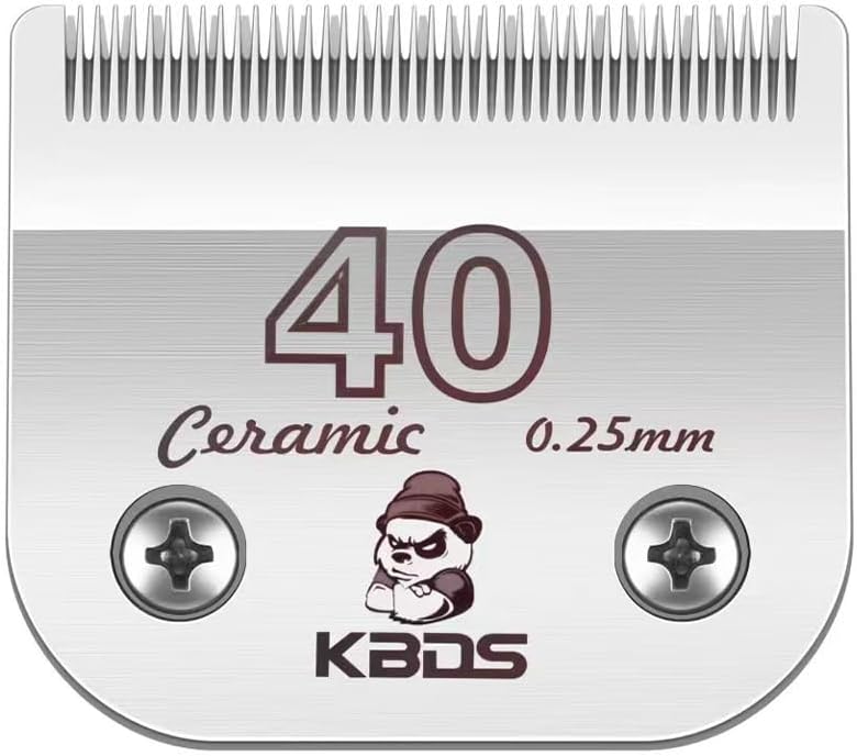 KBDS 40 Detachable Ceramic Pet Clipper Blades,Compatible with Most Andis,Wahl A5 Clippers,Made of Ceramic Blade Cutter and Carbon Steel Blade,1/100'' 0.25mm Cut Length, #40 Blade - Image 1